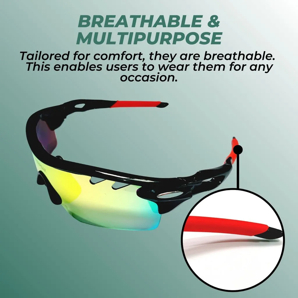 5 Lens UV400 Sport Sunglasses - Verpeak