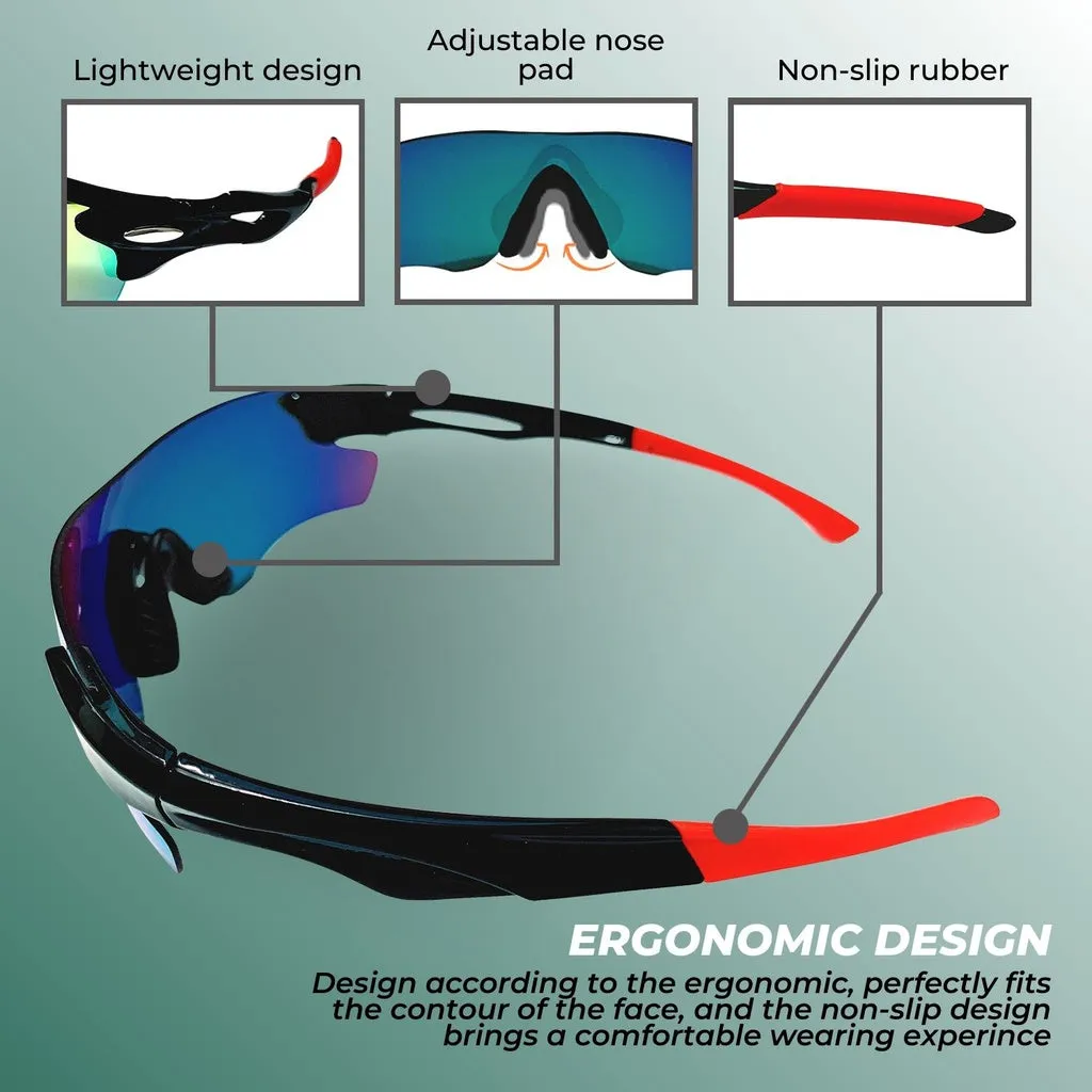 5 Lens UV400 Sport Sunglasses - Verpeak