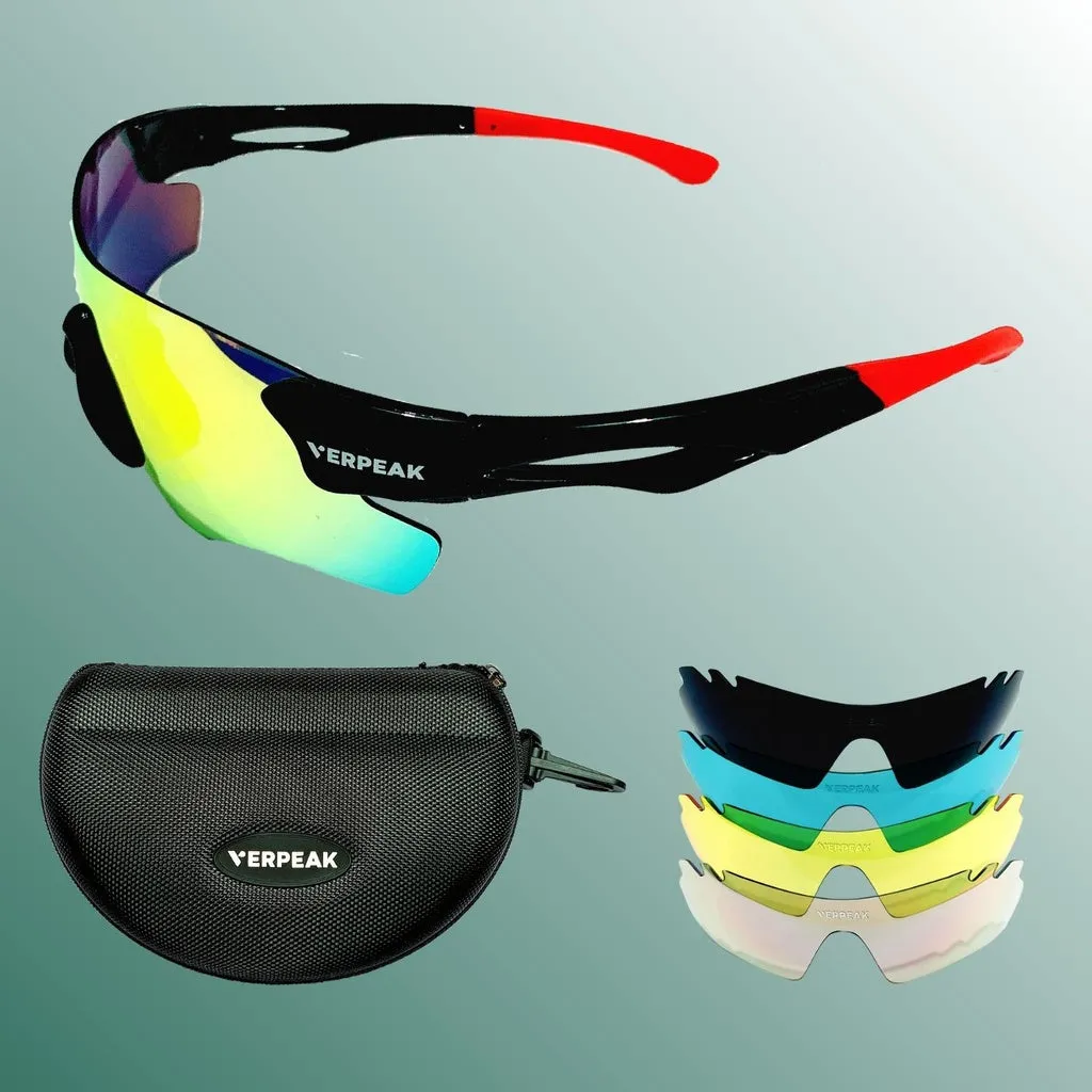 5 Lens UV400 Sport Sunglasses - Verpeak