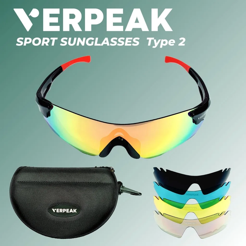 5 Lens UV400 Sport Sunglasses - Verpeak