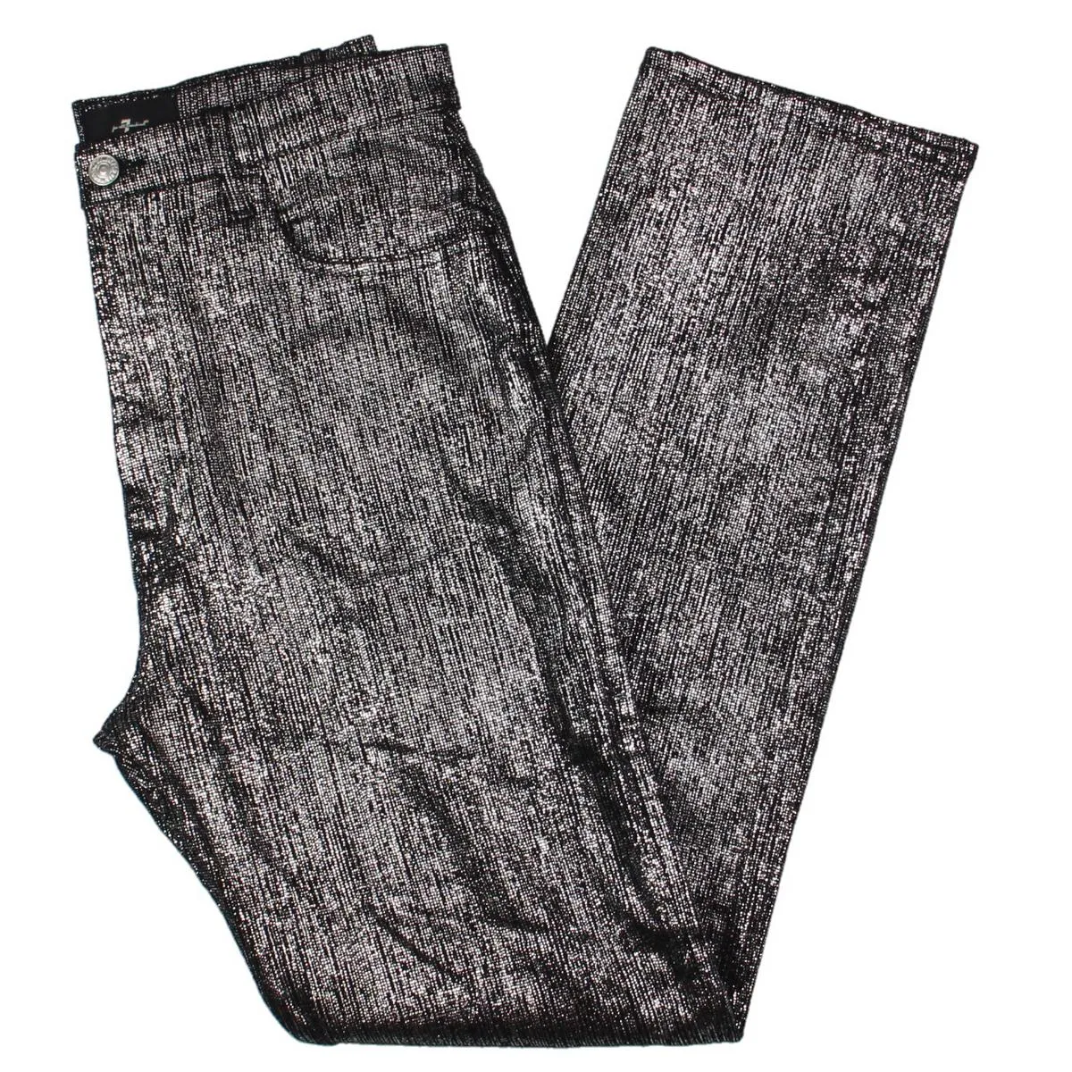 7 For All Mankind Womens East Metallic High Rise Slim Jeans