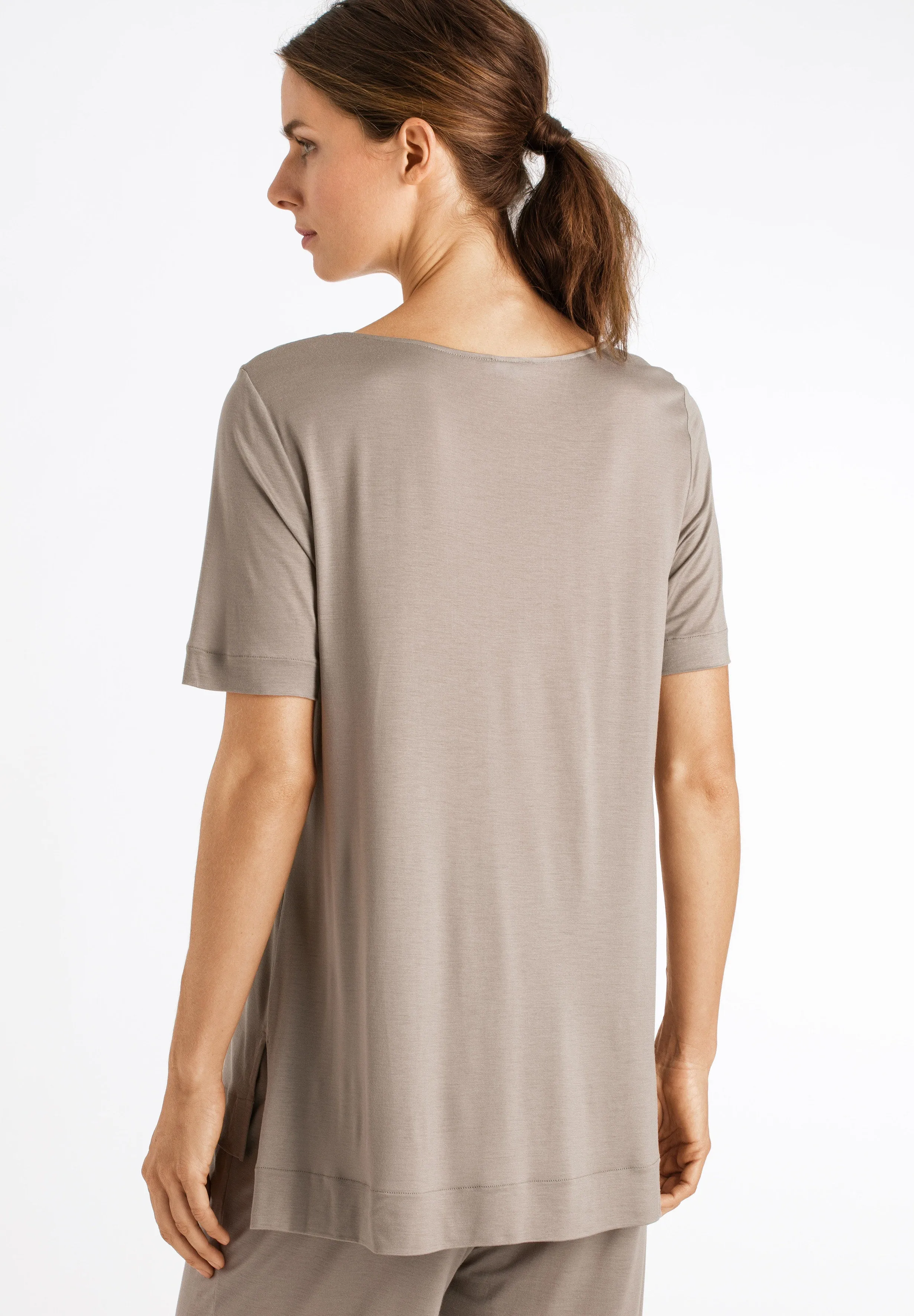 Aba Flowy Round Neck Top | Vetiver 76764-1689