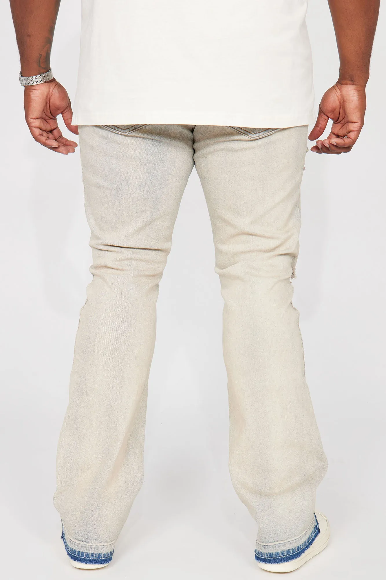 Agave Stacked Skinny Skinny Flare Jeans - Vintage Blue Wash