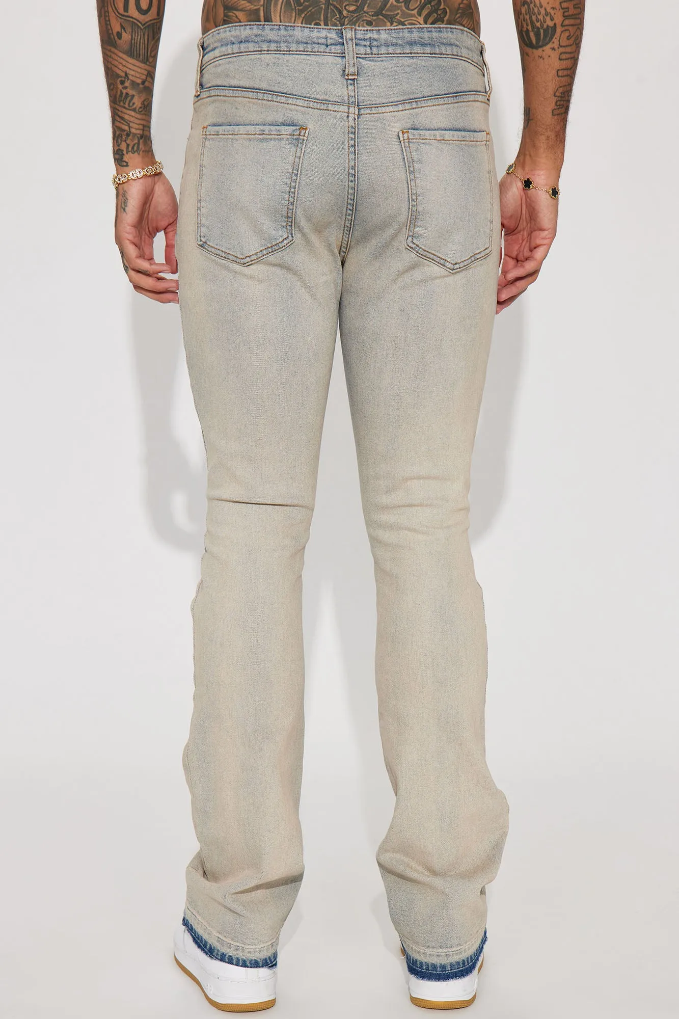 Agave Stacked Skinny Skinny Flare Jeans - Vintage Blue Wash
