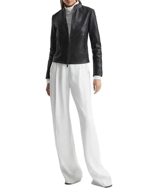 Allie REISS leather biker jacket, Black