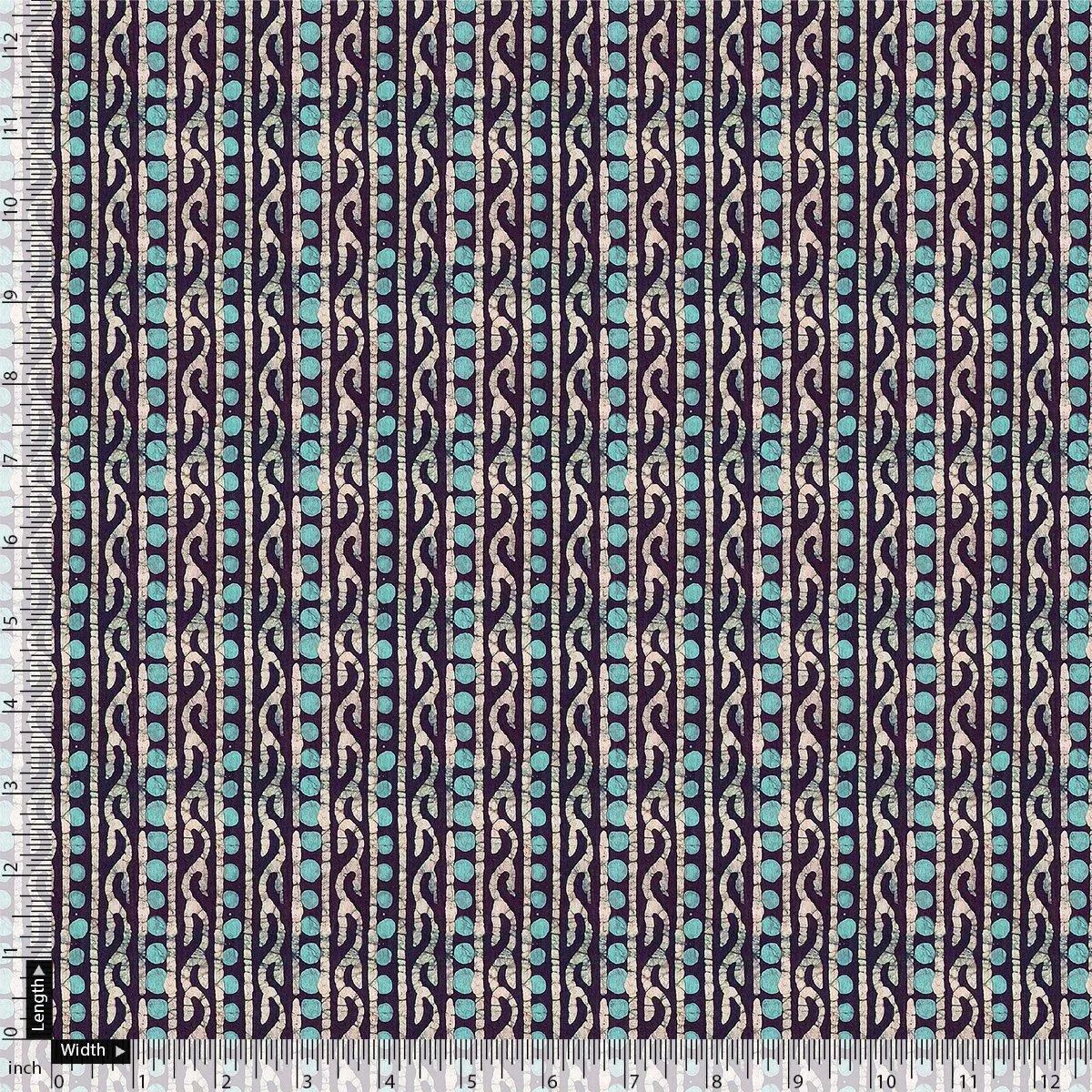 Attractive Polka Dot With Strips Digital Printed Fabric - Weightless
