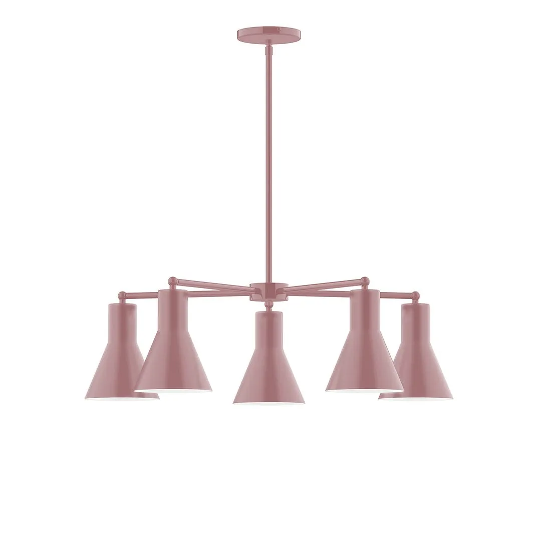 Axis Flare 5-Light LED Chandelier in Mauve