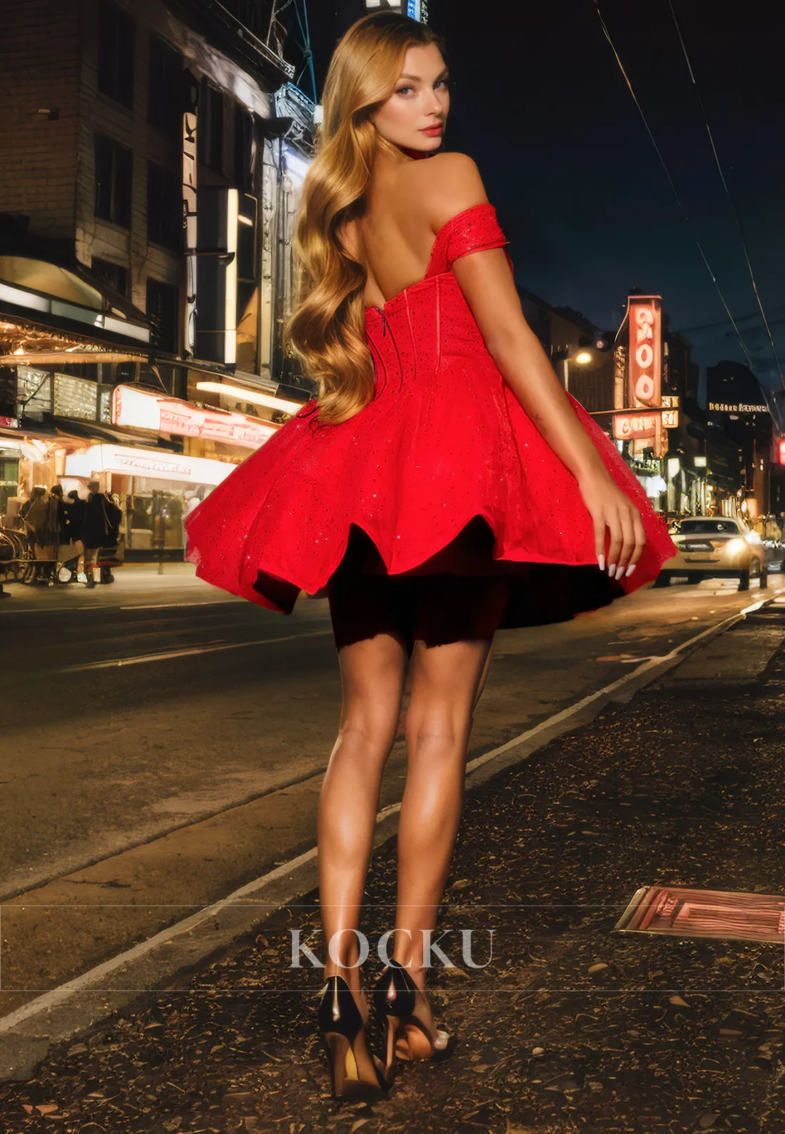 Classic & Timeless Off-Shoulder A-Line Sparkly Party Homecoming Dress