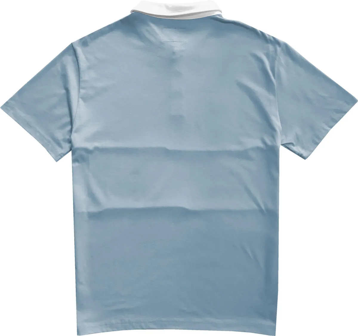 Classic Smoke Blue And White Striped Mens Short Sleeve Polo Rugby Shirt