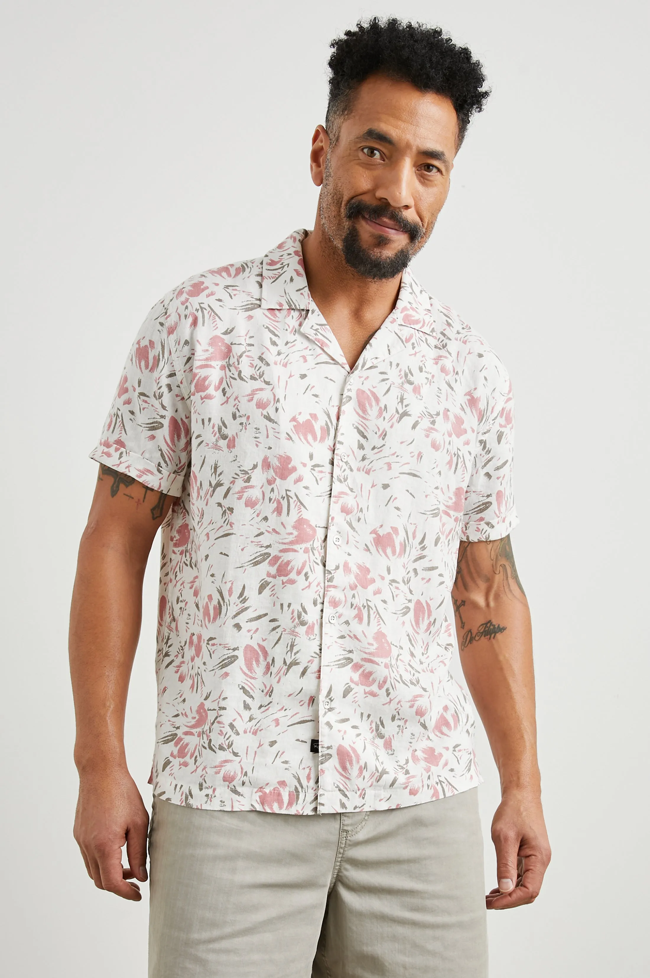 DRESDEN SHIRT - BRUSH FLORAL WHITE