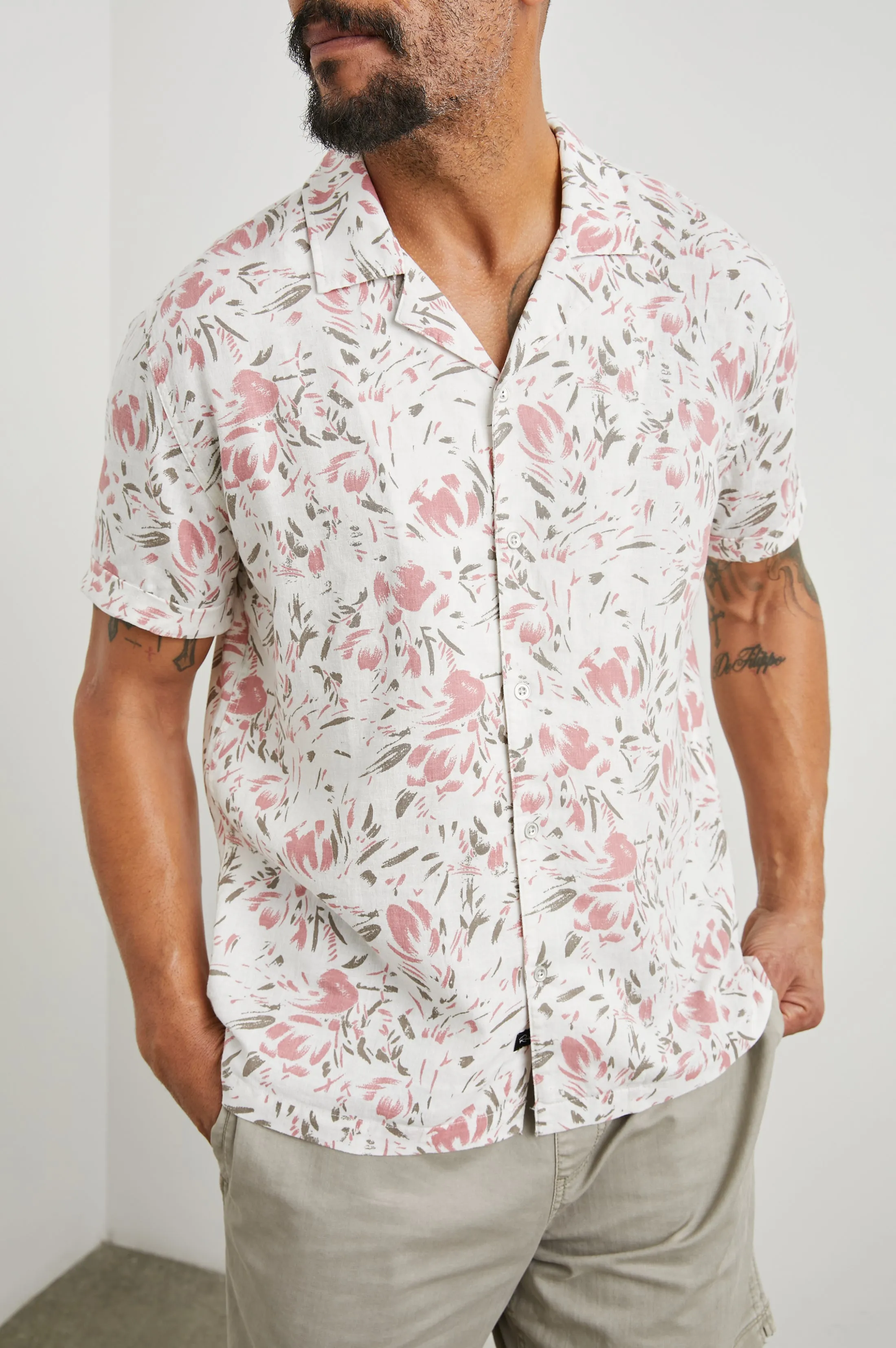 DRESDEN SHIRT - BRUSH FLORAL WHITE
