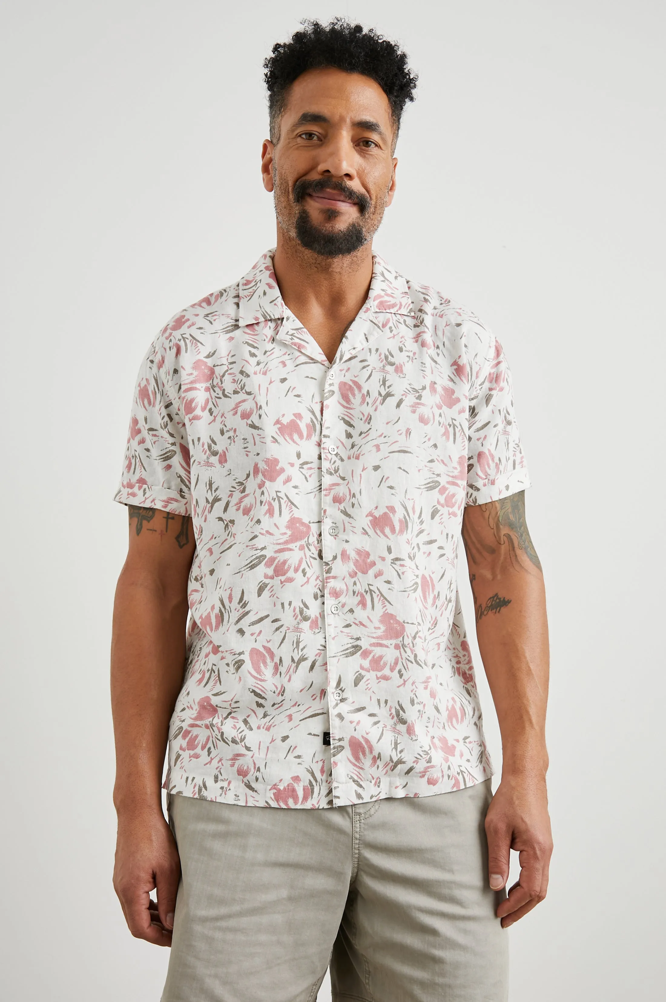 DRESDEN SHIRT - BRUSH FLORAL WHITE