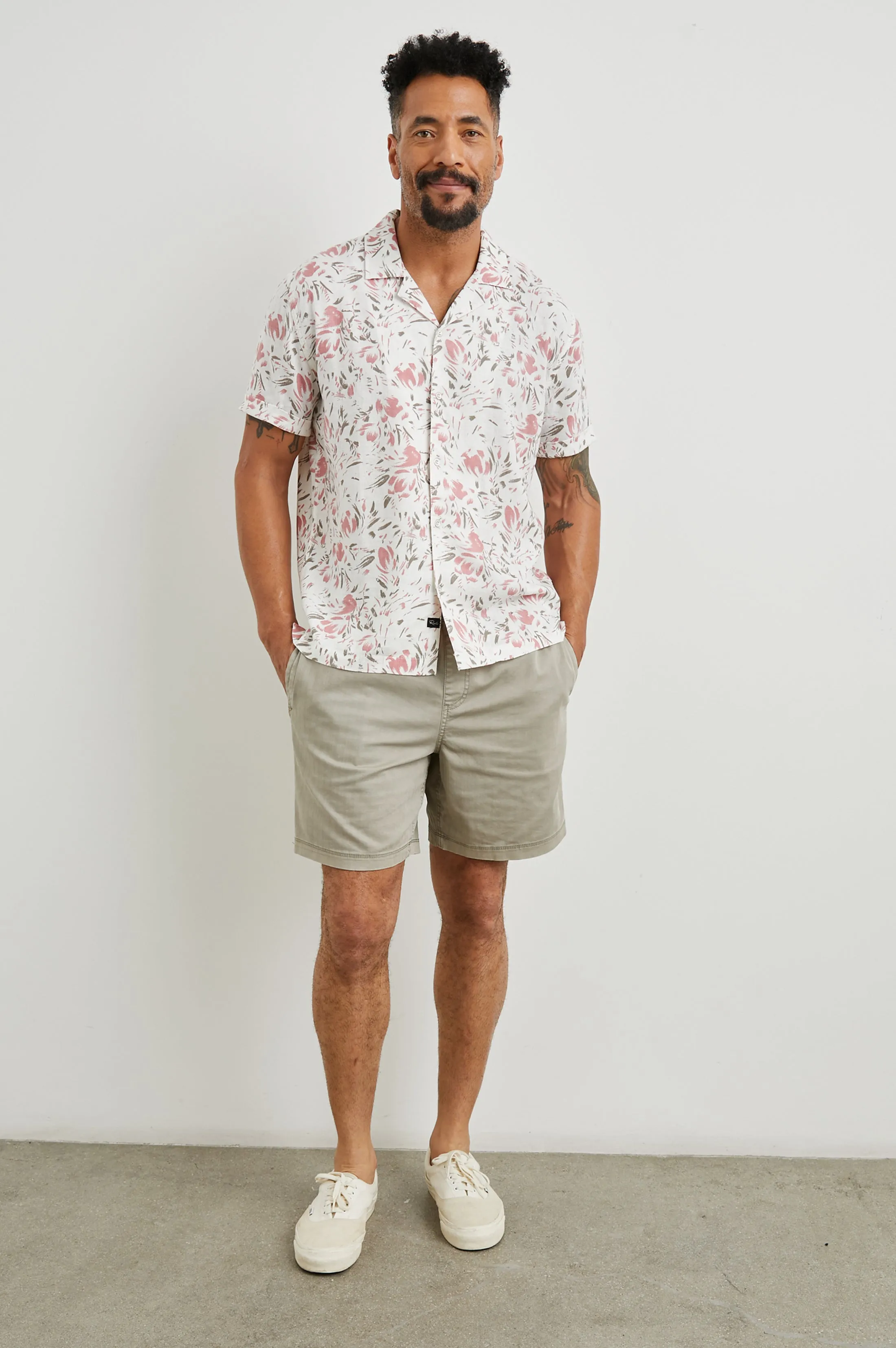 DRESDEN SHIRT - BRUSH FLORAL WHITE