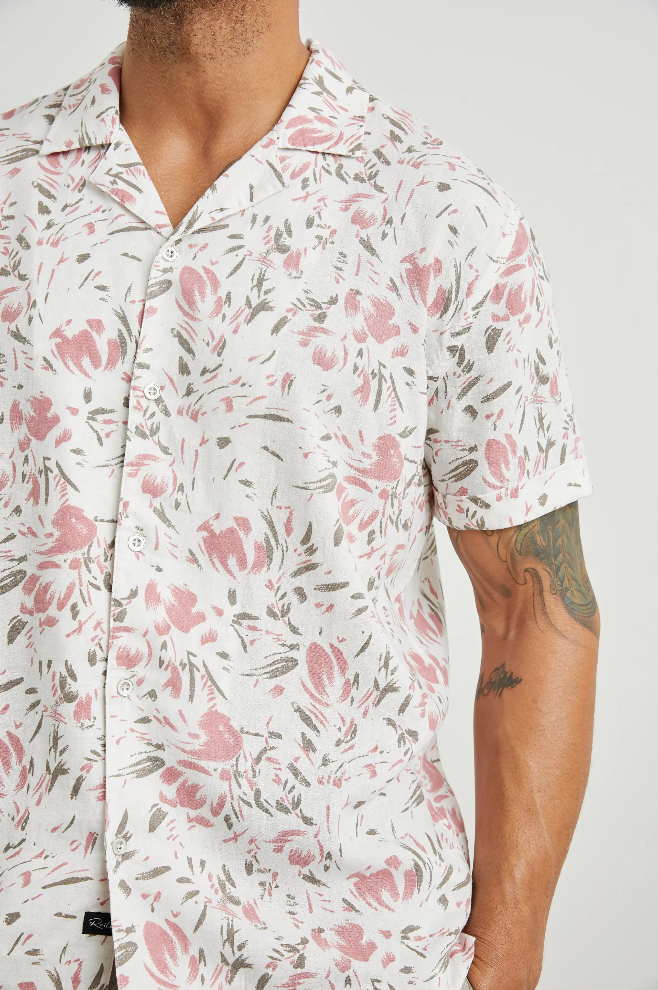 DRESDEN SHIRT - BRUSH FLORAL WHITE