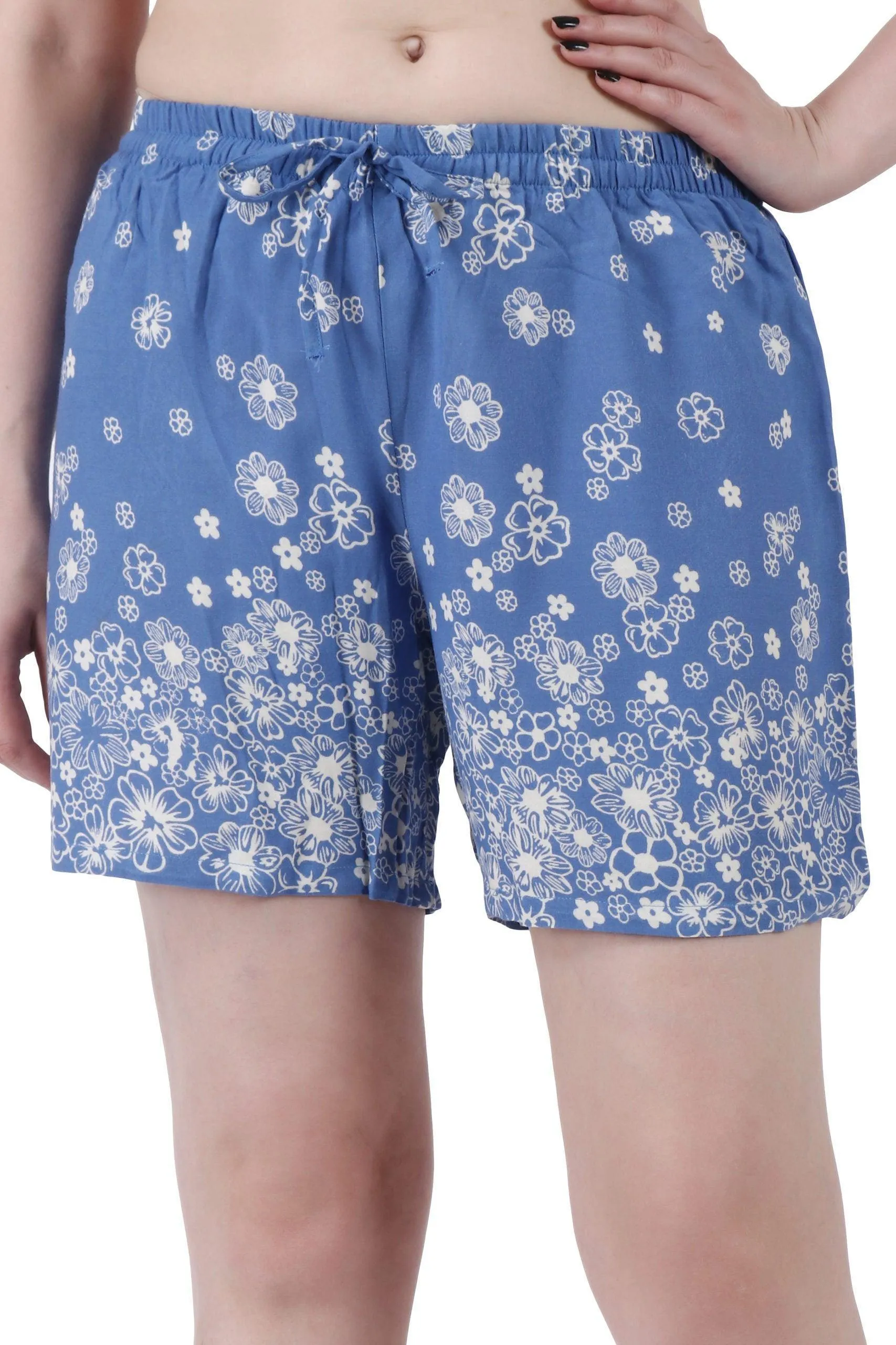 Floral Printed Shorts with Drawstrings