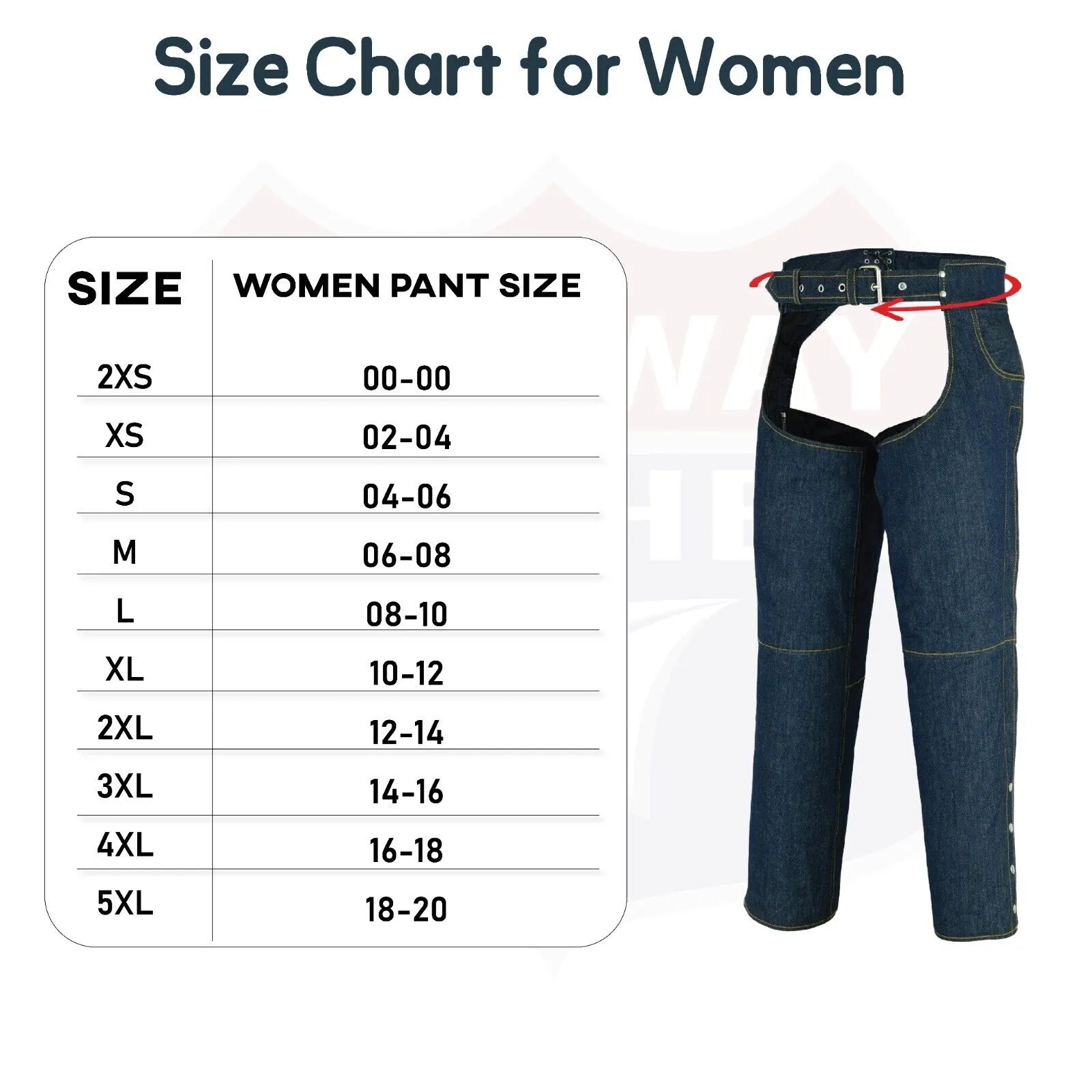 HL21836 BLUE Denim Chap lightweight Motorcycle Style Riding Chaps - Blue PRIDE DENIM CHAPS