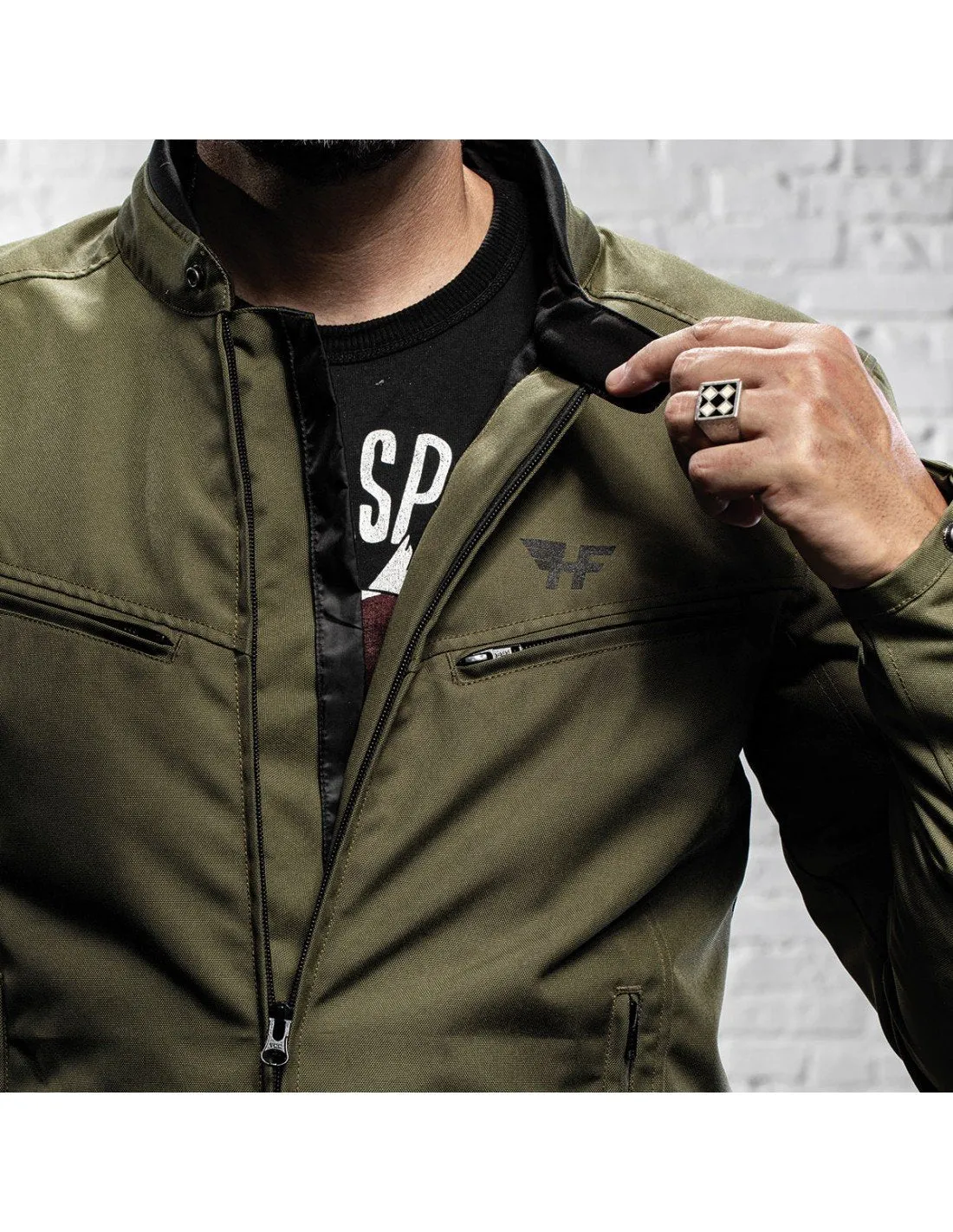 Holy Freedom - Ever Military Motorcycle Jacket - Military Green