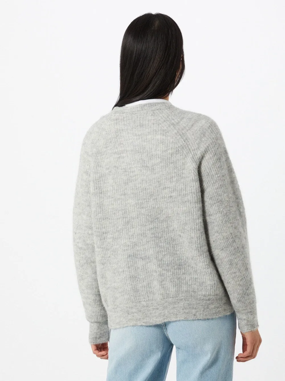 Knitted cardigan Selected Lulu, light gray