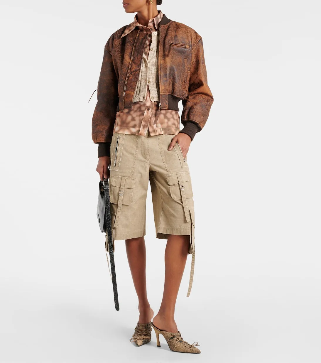 Leather bomber jacket new lomber Acne Studios, brown