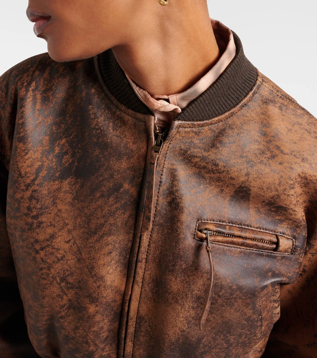 Leather bomber jacket new lomber Acne Studios, brown