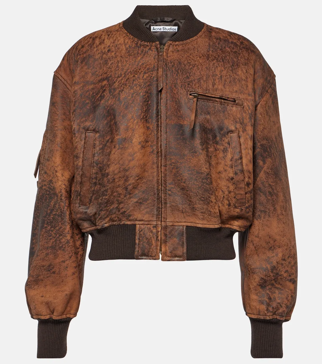 Leather bomber jacket new lomber Acne Studios, brown