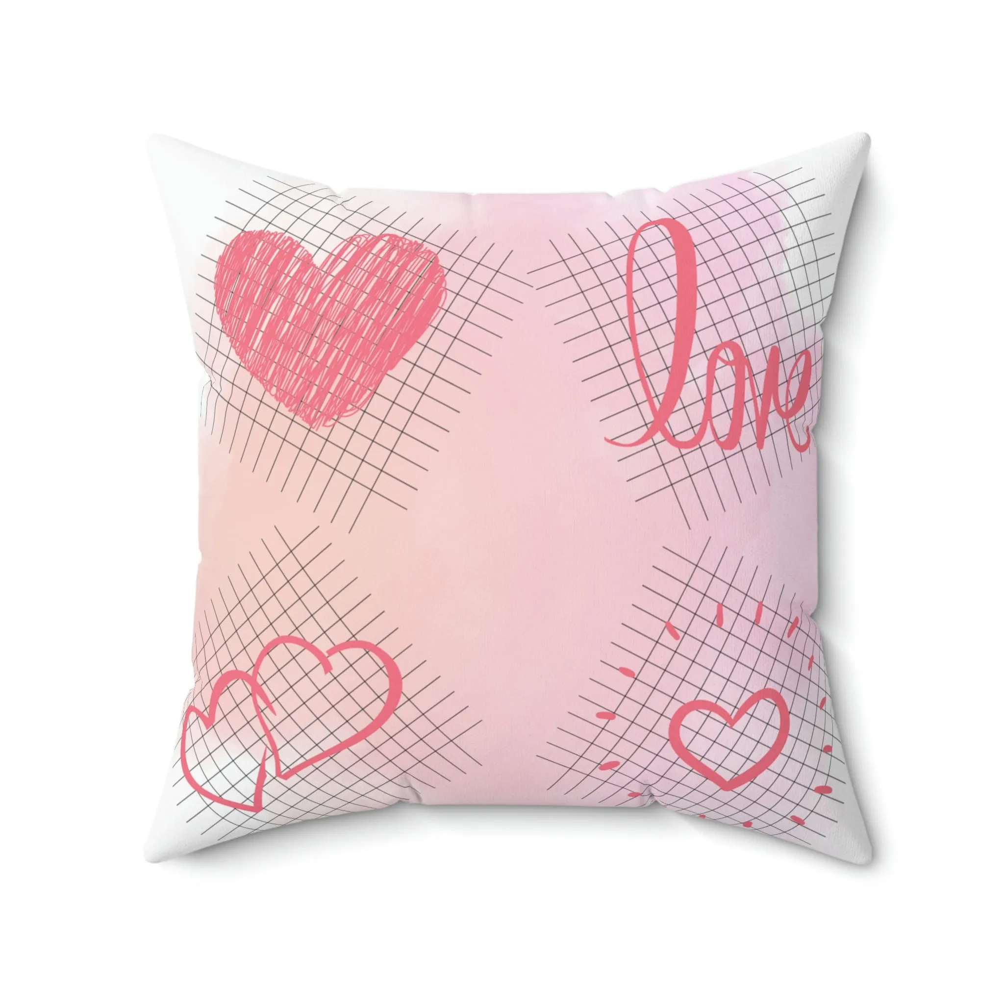 love Spun Polyester Square Pillow
