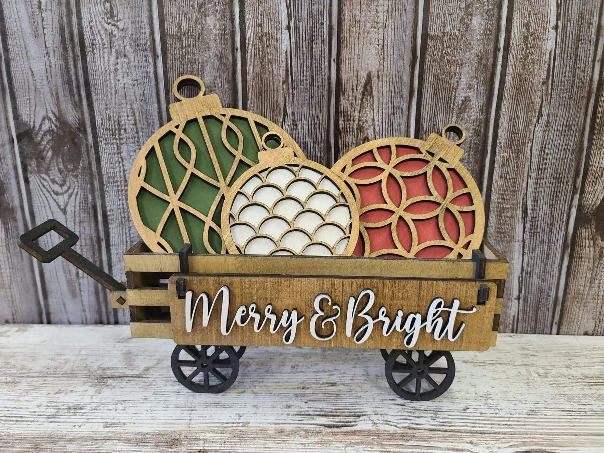 Merry and bright wagon insert