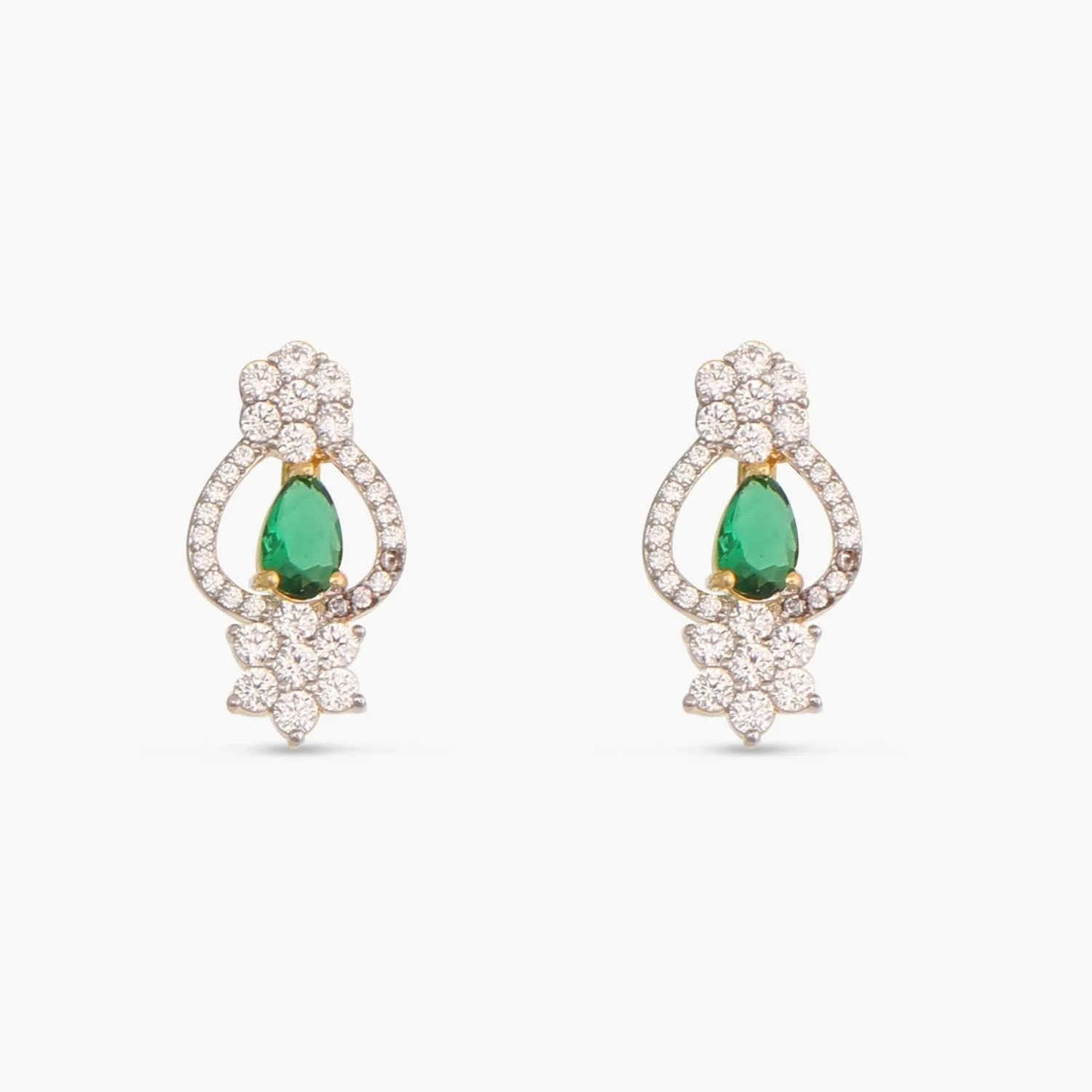 Mira Nakshtra CZ Green Necklace Set