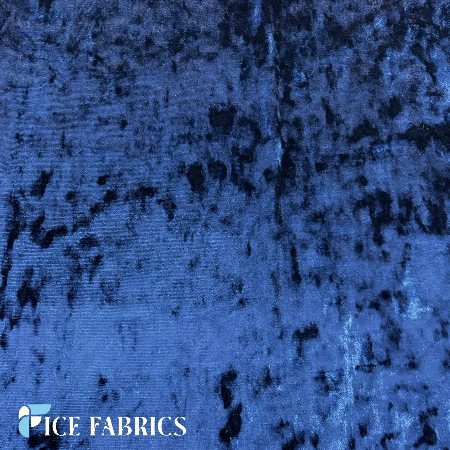 Navy Blue Stretch Crushed Velvet Fabric