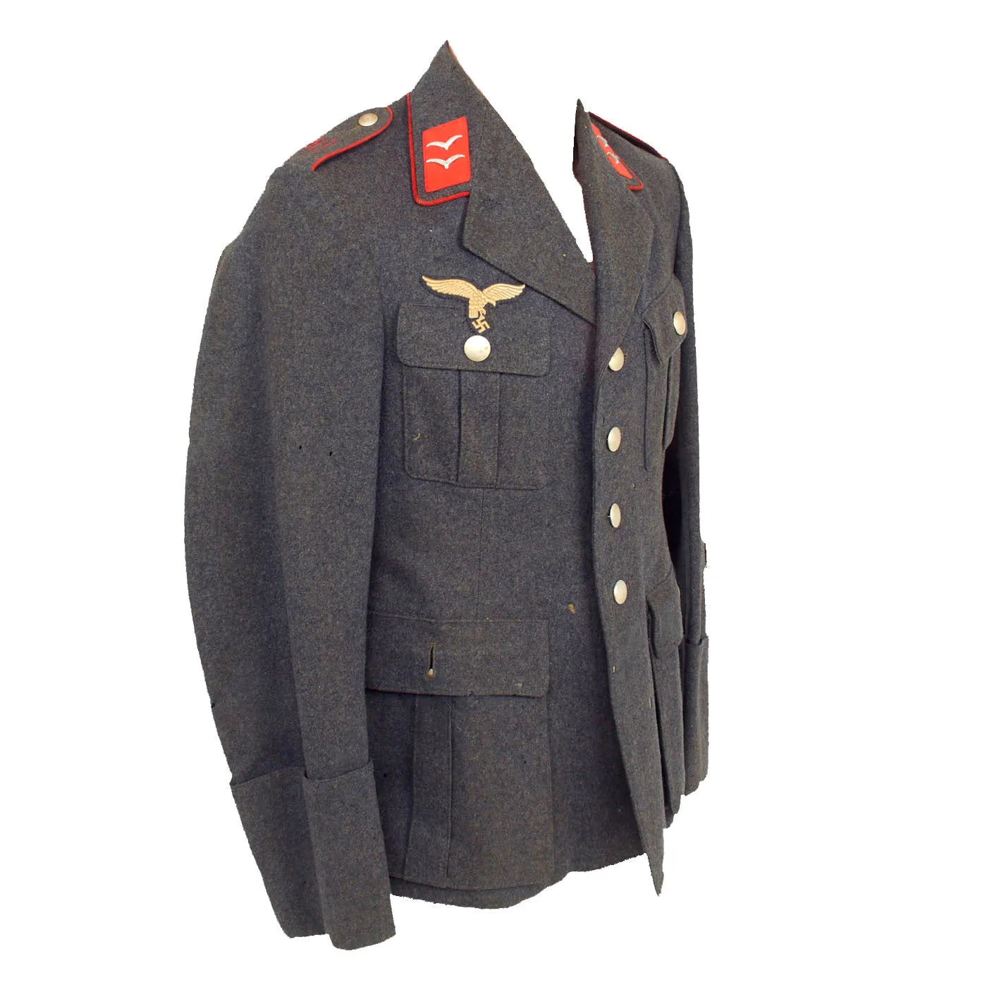 Original German WWII Named Luftwaffe 49th Flak Artillery Regiment Kanonier Enlisted Fliegerbluse Tunic - dated 1937