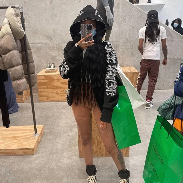 Purpdrank - Letter Printed Zip Up Hoodie Streetwear Women Cyber Y2k Jackets Cardigan Gothic Punk Clothes Sweatshirts D85-DB45