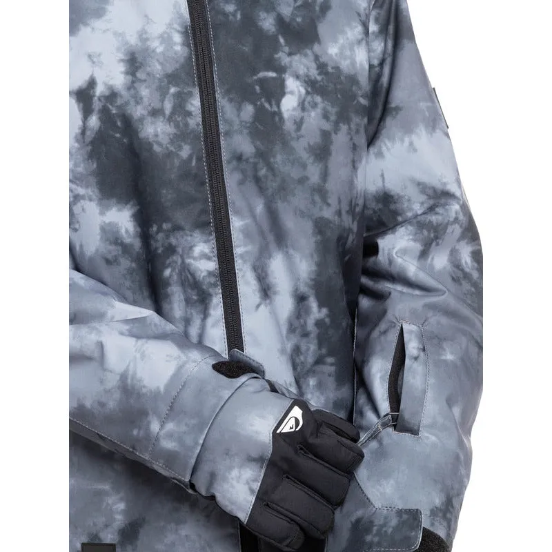 Quiksilver Mission Printed Youth Jacket- Black Quiet Storm (KVJ1)