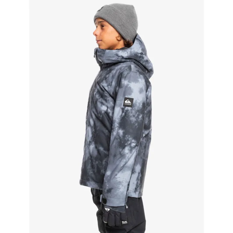 Quiksilver Mission Printed Youth Jacket- Black Quiet Storm (KVJ1)