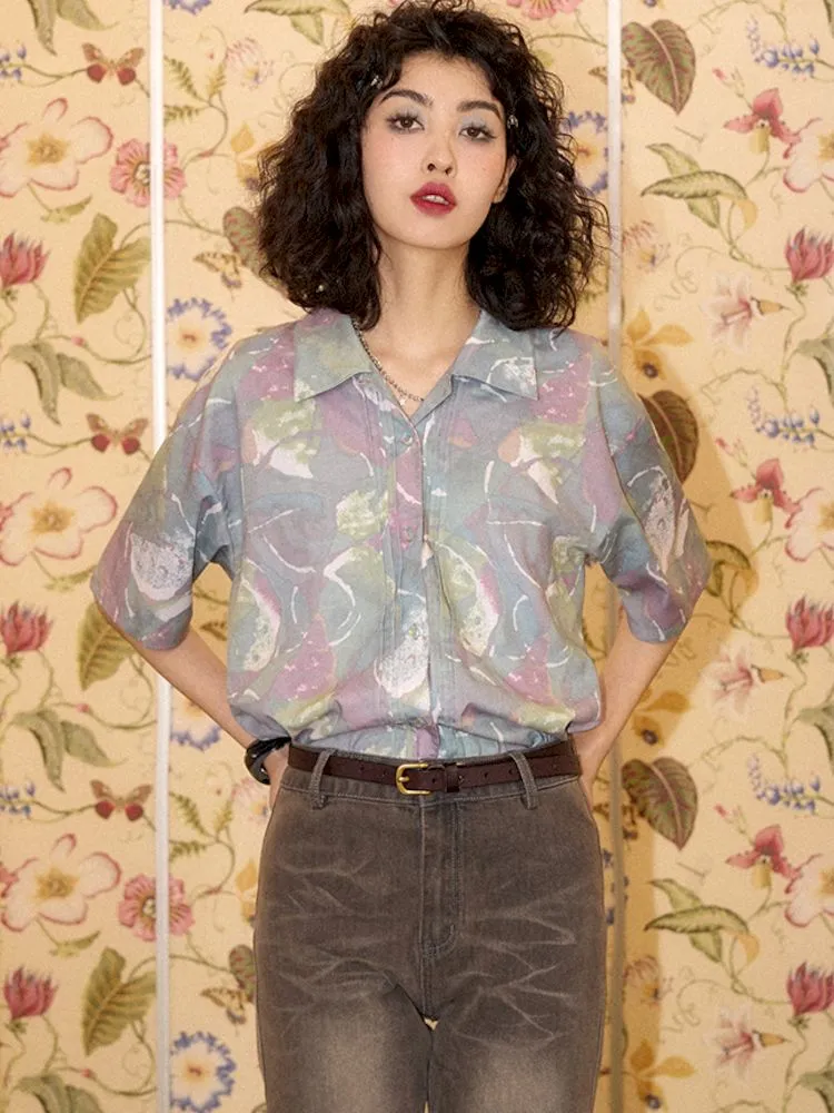 "Magic Gallery" Printed Short Sleeve Shirt【s0000008864】