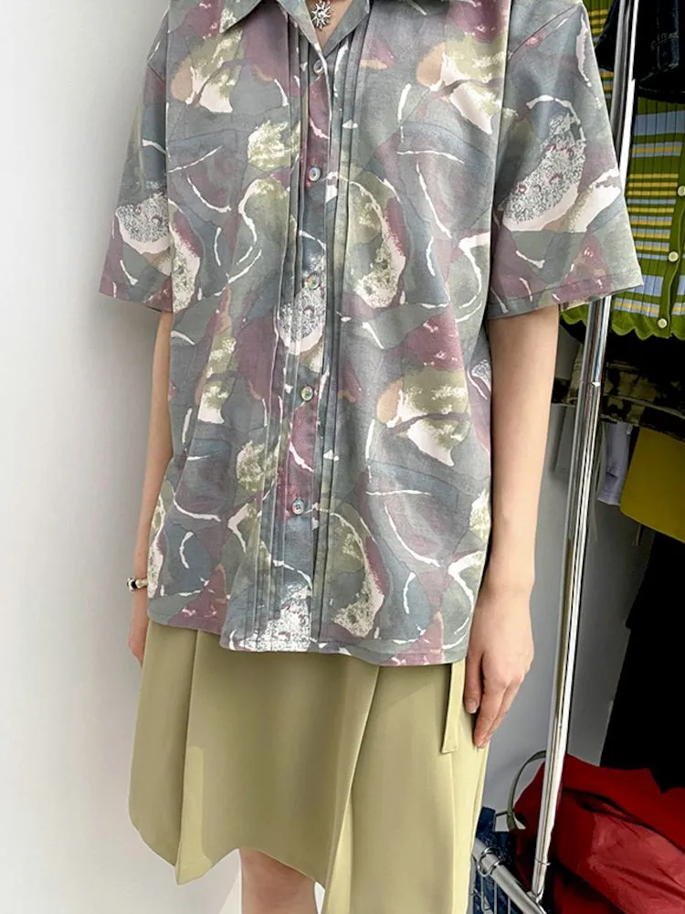 "Magic Gallery" Printed Short Sleeve Shirt【s0000008864】