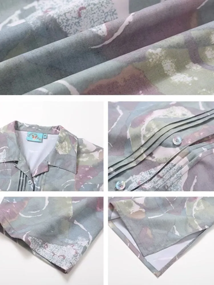 "Magic Gallery" Printed Short Sleeve Shirt【s0000008864】