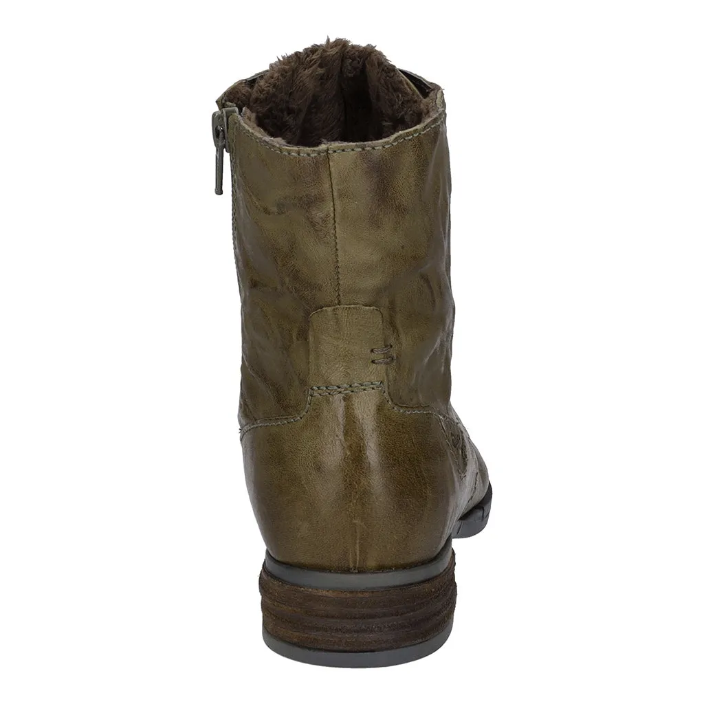 Sanja 01 Olive Green Lace Ankle Boots