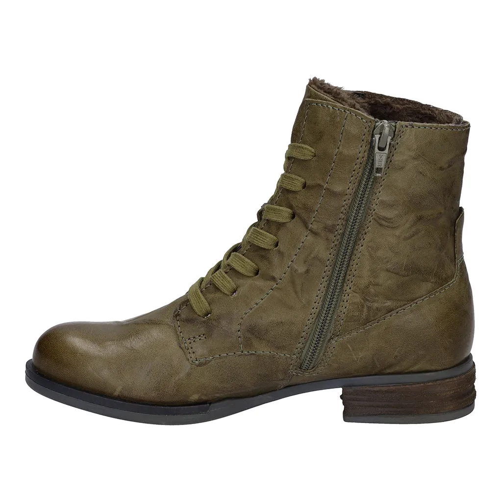 Sanja 01 Olive Green Lace Ankle Boots