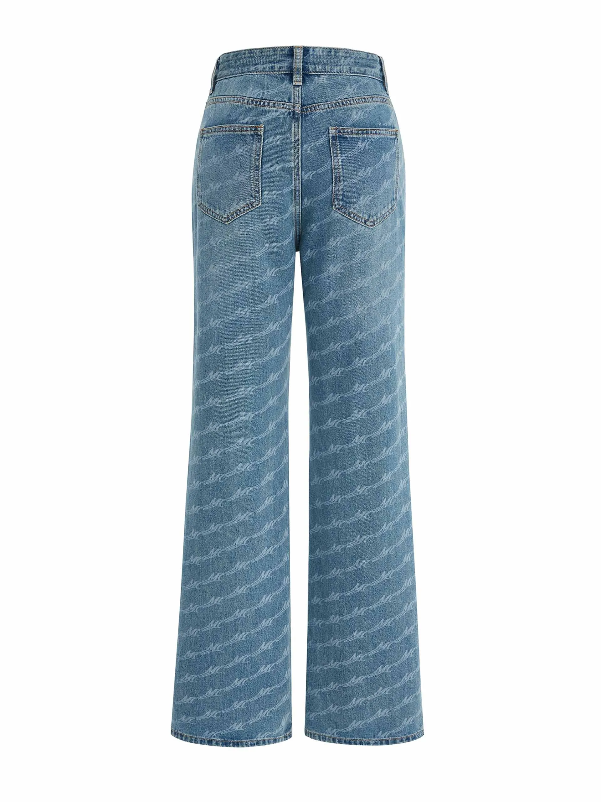 Seam Details Monogram Jeans