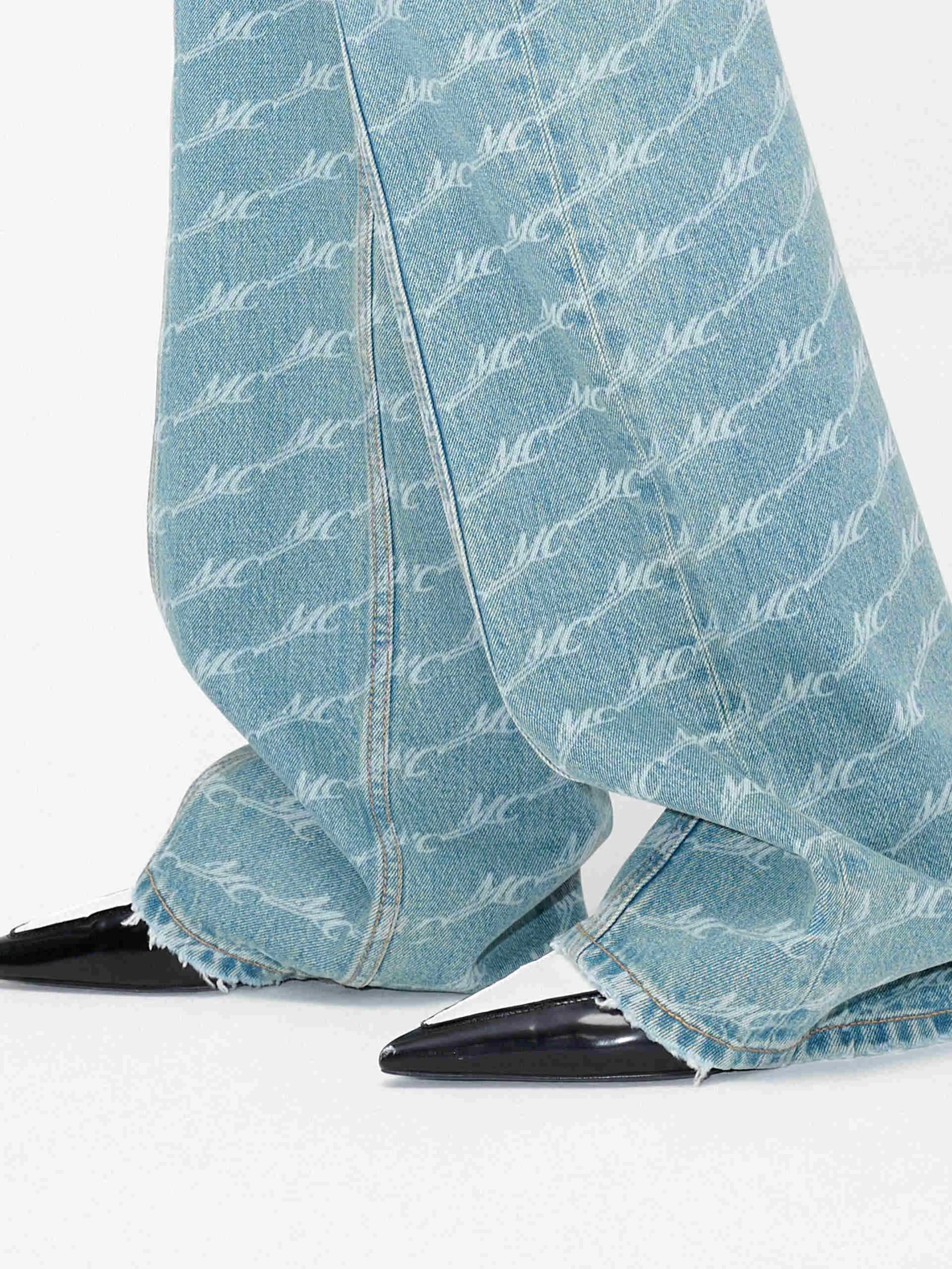 Seam Details Monogram Jeans