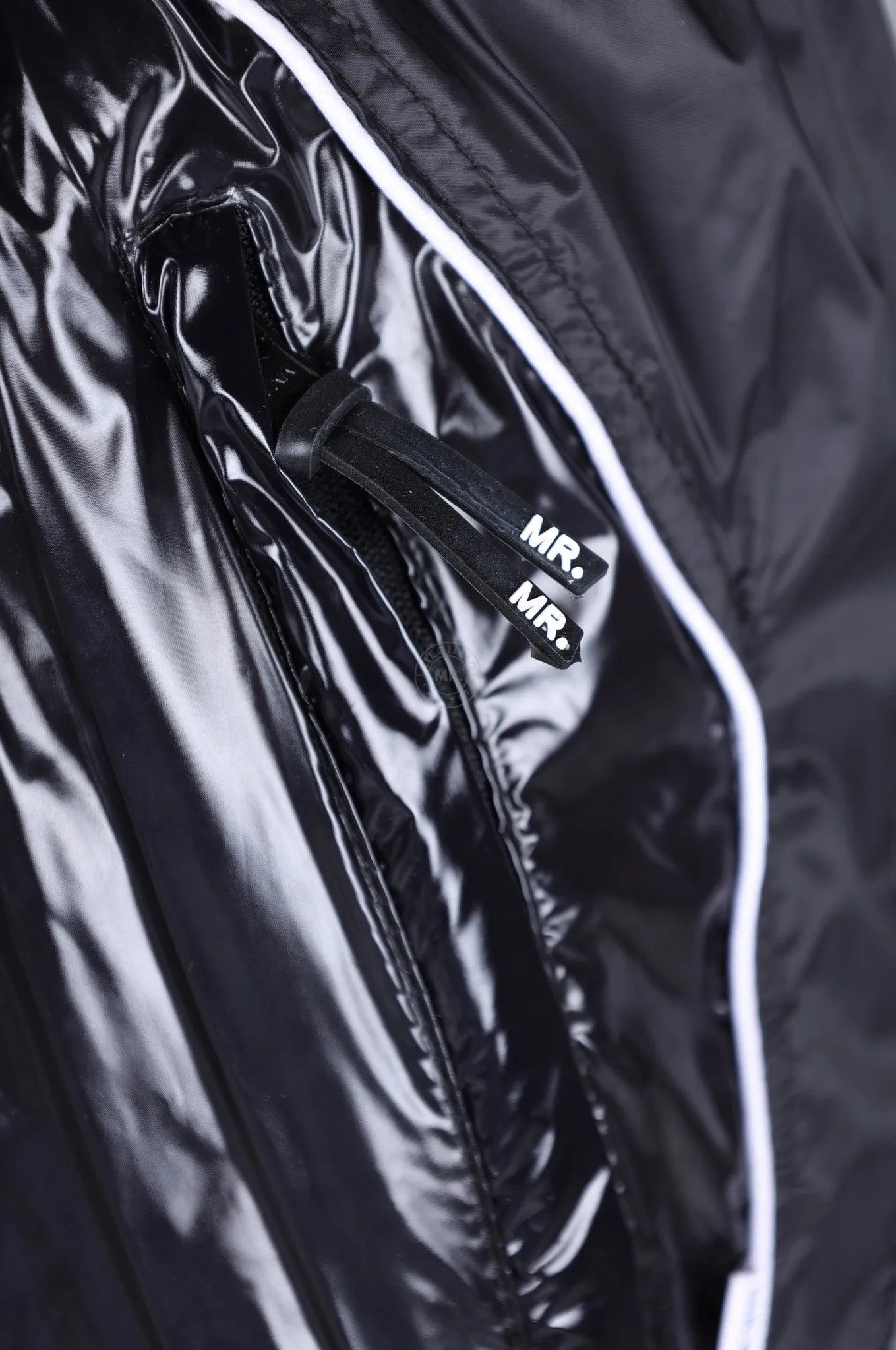 Shiny Nylon 24 Tracksuit Mini Short - Black