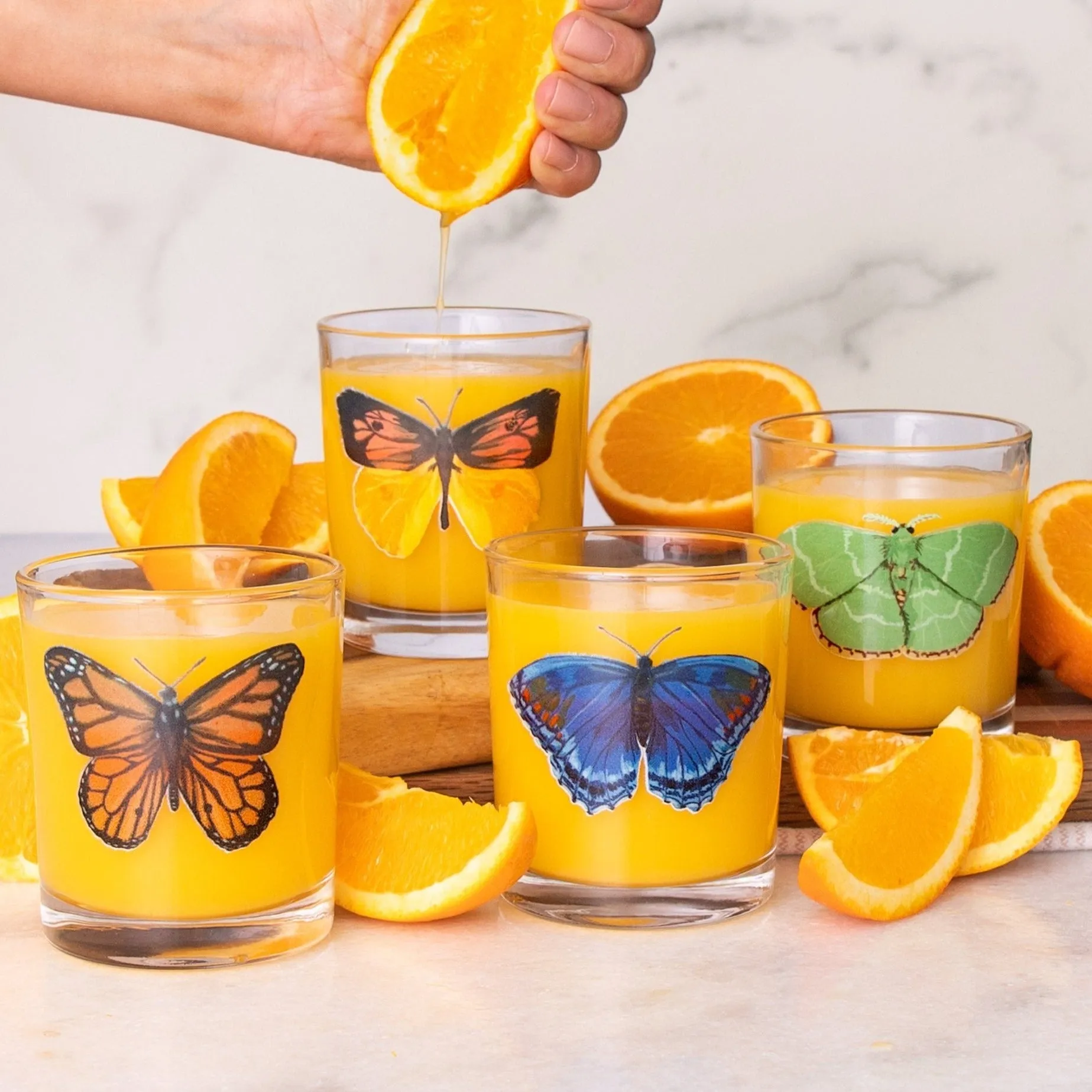 Short Juice Glass by 1canoe2: Red Spotted Purple Butterfly