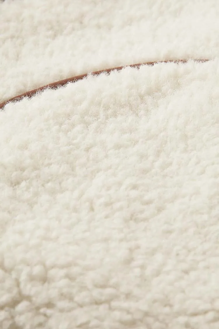 Short Teddy Jacket in Aged Ivory | FINAL SALE