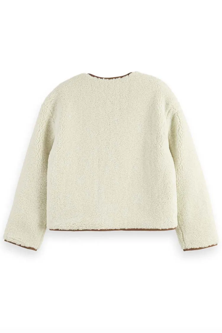 Short Teddy Jacket in Aged Ivory | FINAL SALE