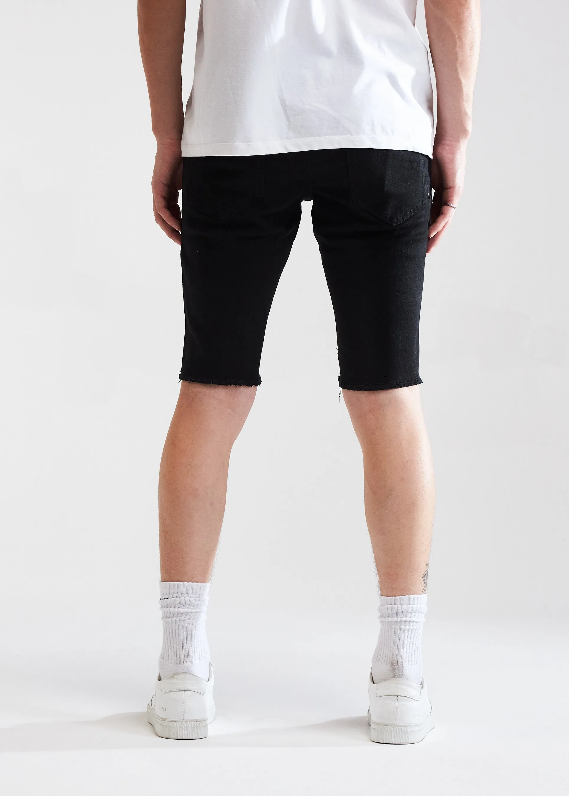 Spencer Short (Black Distressed)