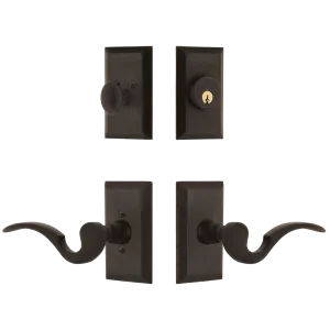 Studio Entry Set with Manor Lever in Oil-Rubbed Bronze