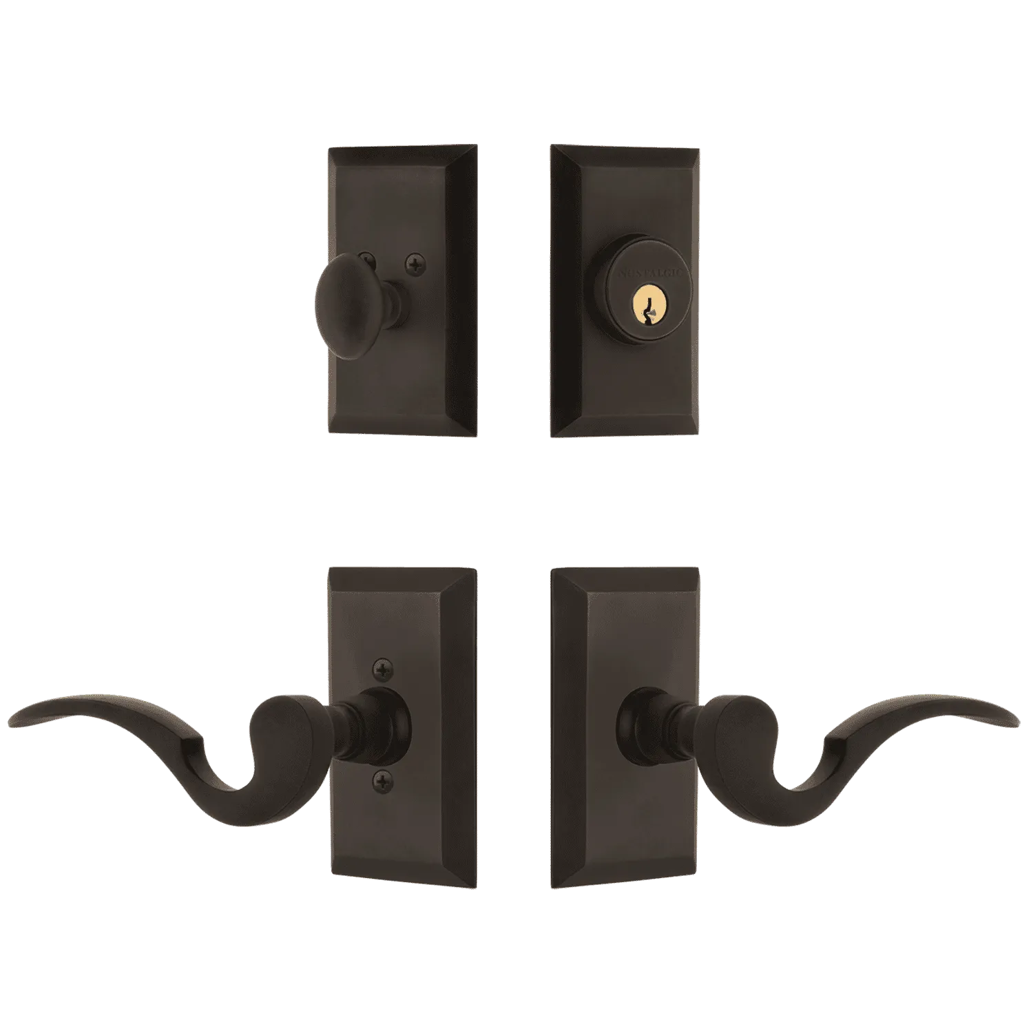 Studio Entry Set with Manor Lever in Oil-Rubbed Bronze