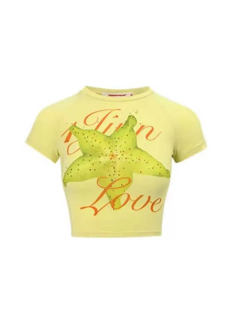 Summer Fruit Printed Tight Fit Short T-Shirt【s0000009130】