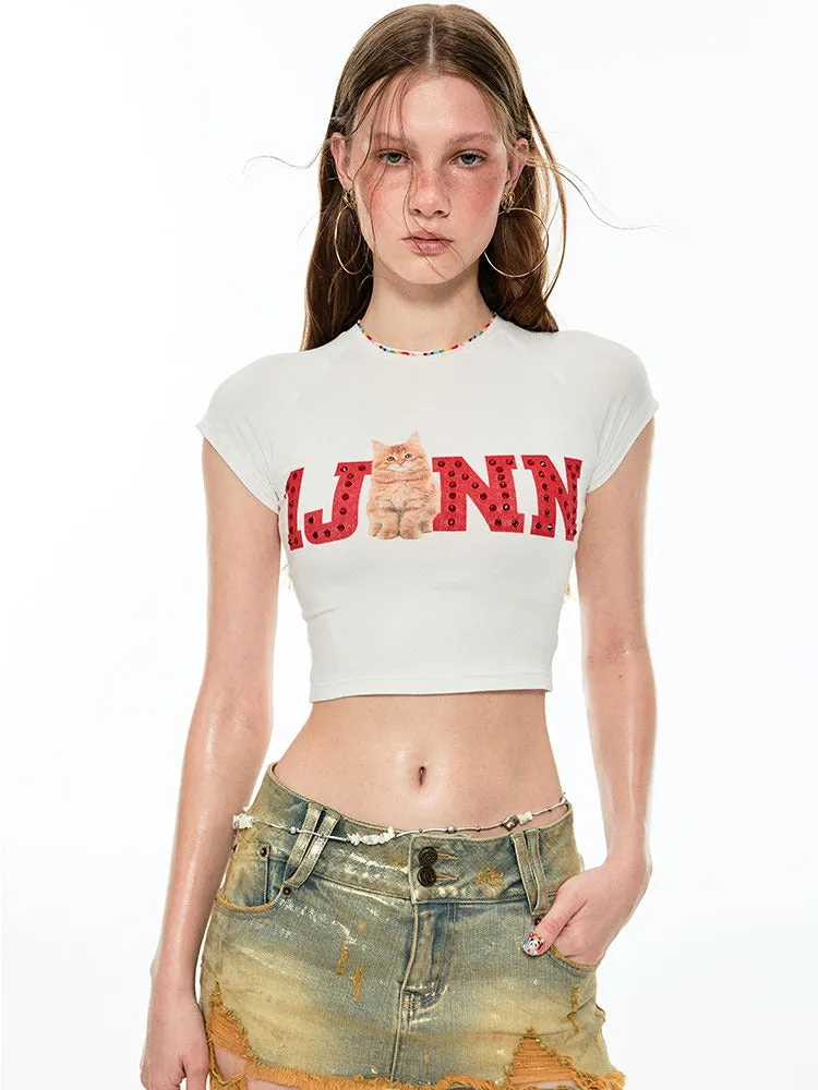 Summer Fruit Printed Tight Fit Short T-Shirt【s0000009130】
