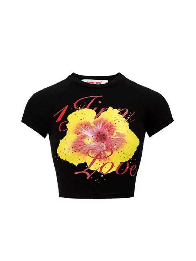 Summer Fruit Printed Tight Fit Short T-Shirt【s0000009130】